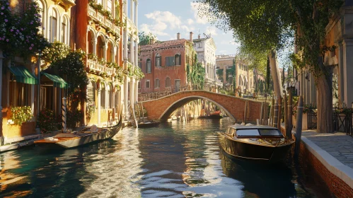 Charming Canal Scene in Venice, Italy