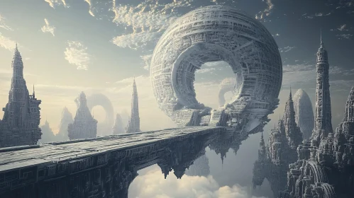 Intricate Megastructures in a Futuristic Landscape