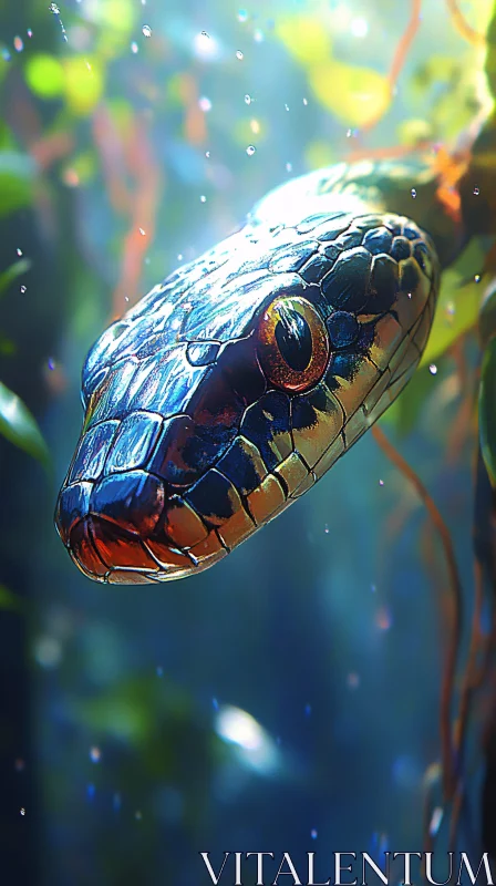 Enigmatic Forest Reptile AI Image