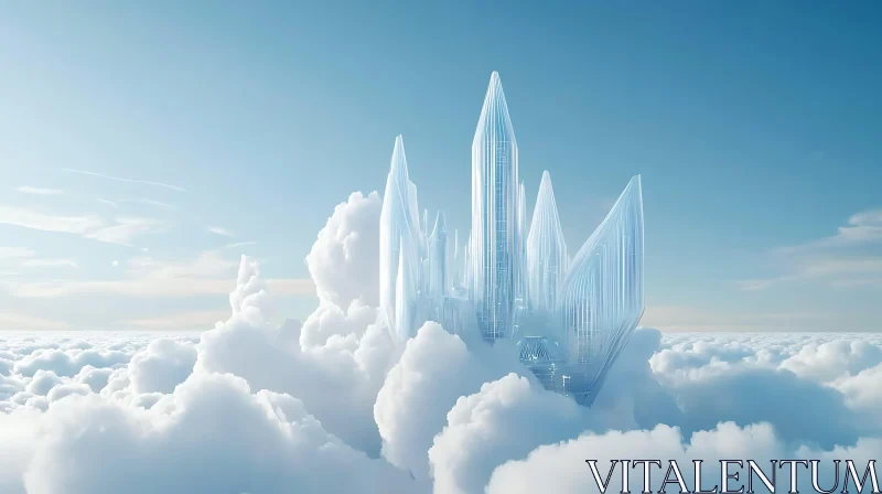 Surreal Floating Crystal Architecture AI Image