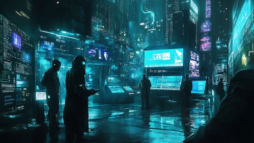 Futuristic City with Neon Glow