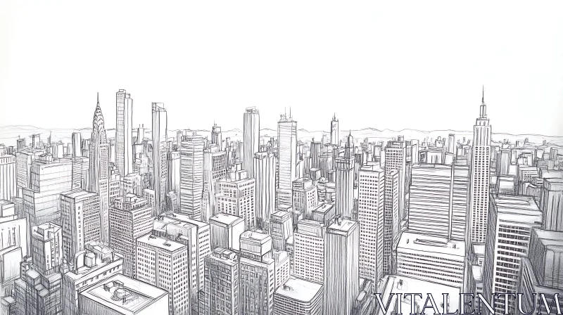 Urban High-Rise Building Sketch
