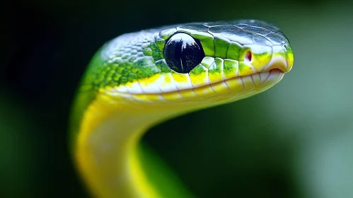 Striking Snake Close-Up with Glossy Eyes