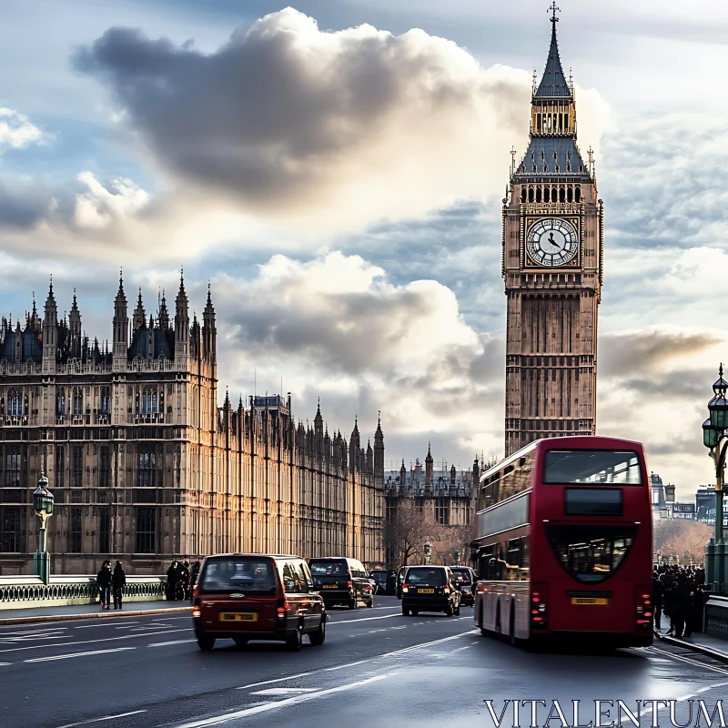 Big Ben and London in Action AI Image