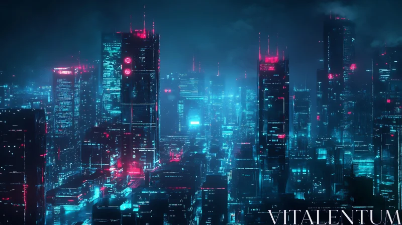 Cyberpunk Urban Nightscape AI Image