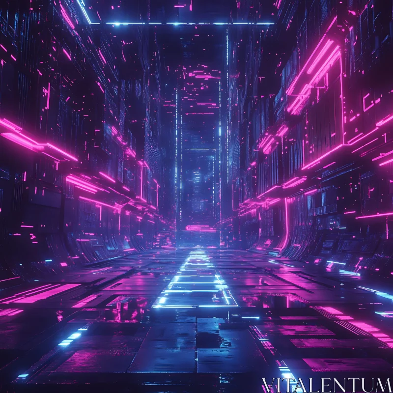 AI ART Cyberpunk Neon Cityscape