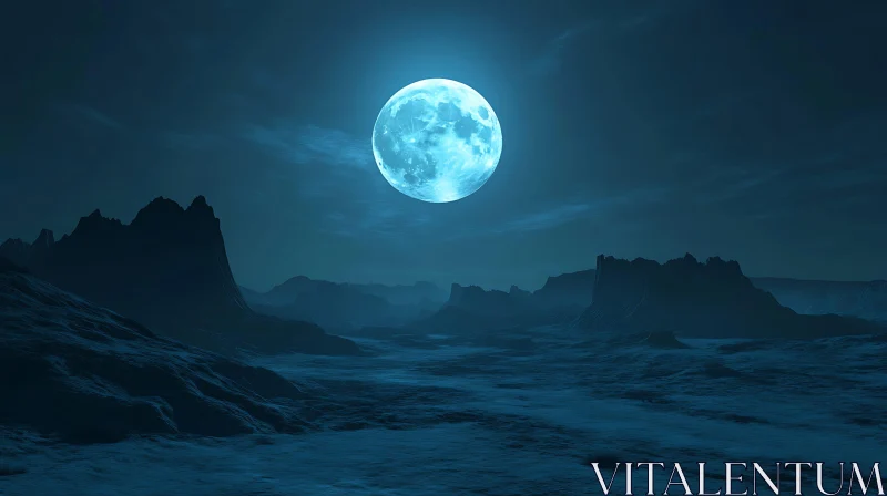 AI ART Mystical Moonlit Landscape