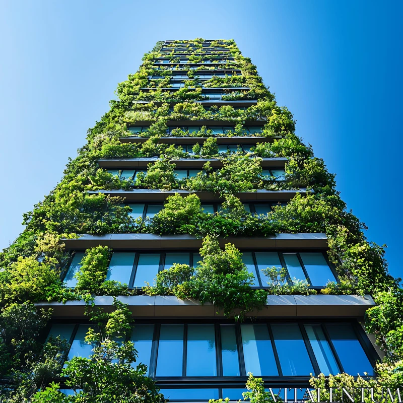 Eco-friendly Vertical Forest Building AI Image