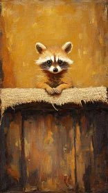 Rustic Raccoon Canvas