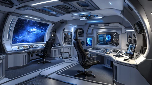 Spaceship Control Room with Cutting-Edge Technology