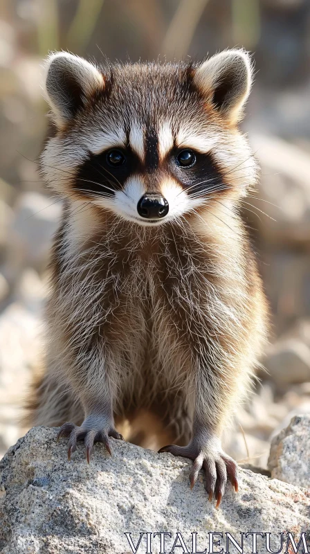 Wildlife Portrait of a Raccoon AI Image