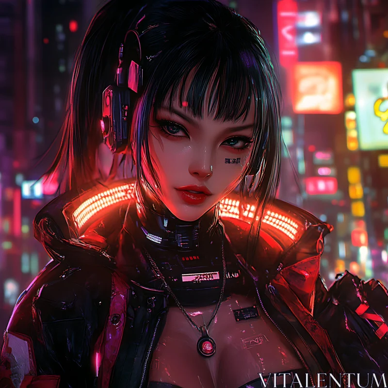 AI ART High-Tech Woman in Cyberpunk Metropolis