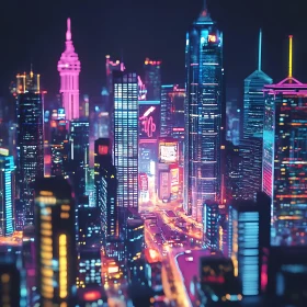 Futuristic Urban Landscape at Night