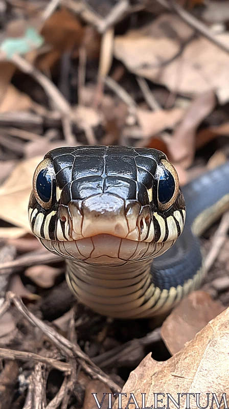 AI ART Detailed Snake in Leaf Litter