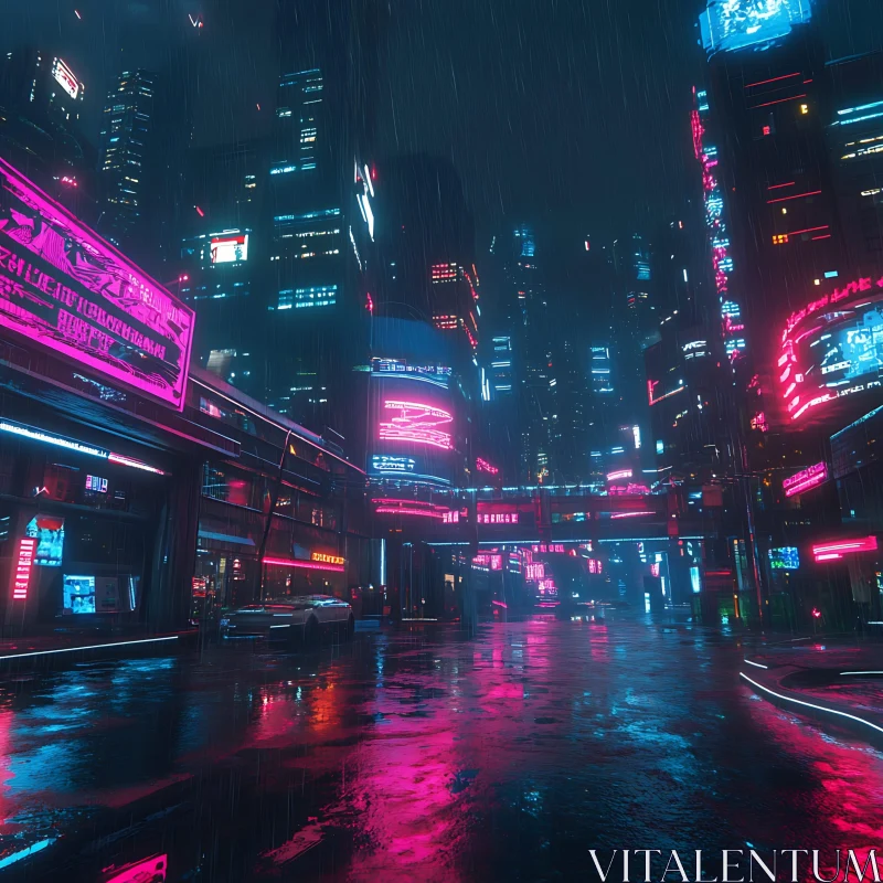 AI ART Neon-Lit Futuristic Night City