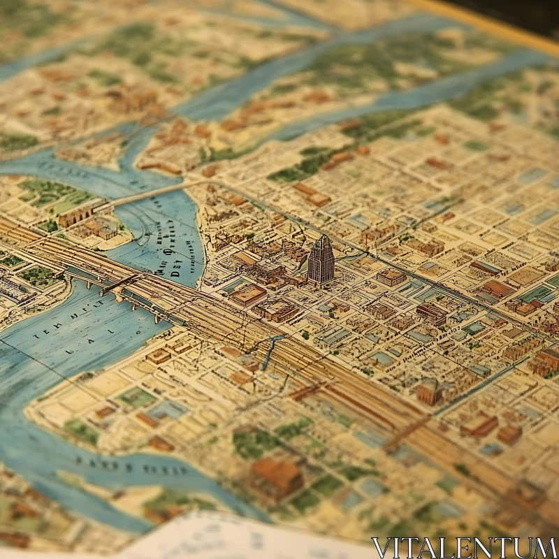 Urban Plan with Prominent Landmarks AI Image