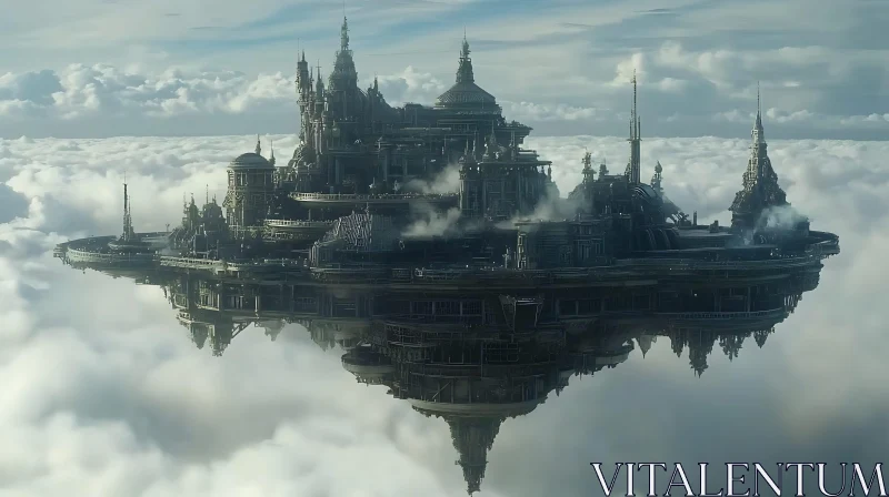 AI ART Fantasy Floating Metropolis in the Sky