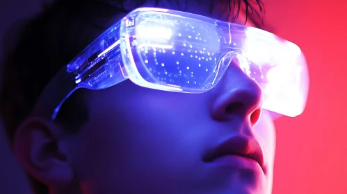 Luminescent Virtual Reality Headset in a Tech-Infused Setting