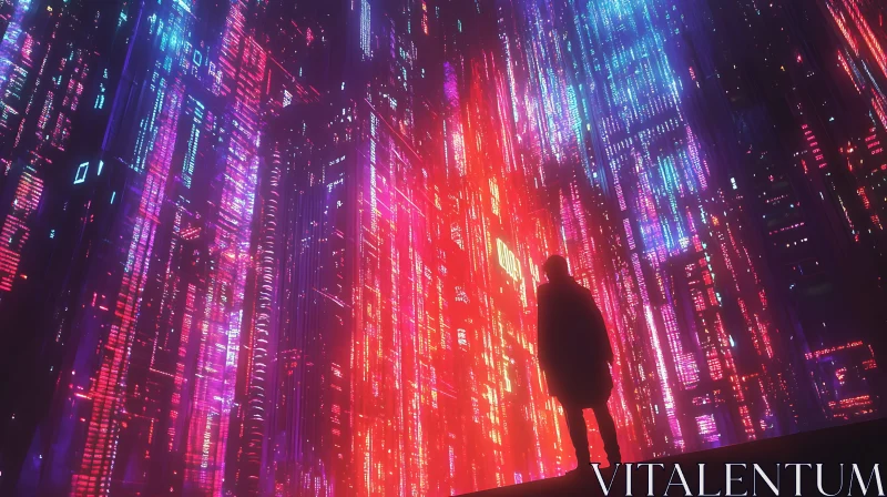 AI ART Cyberpunk Urban Scene with Neon Lights