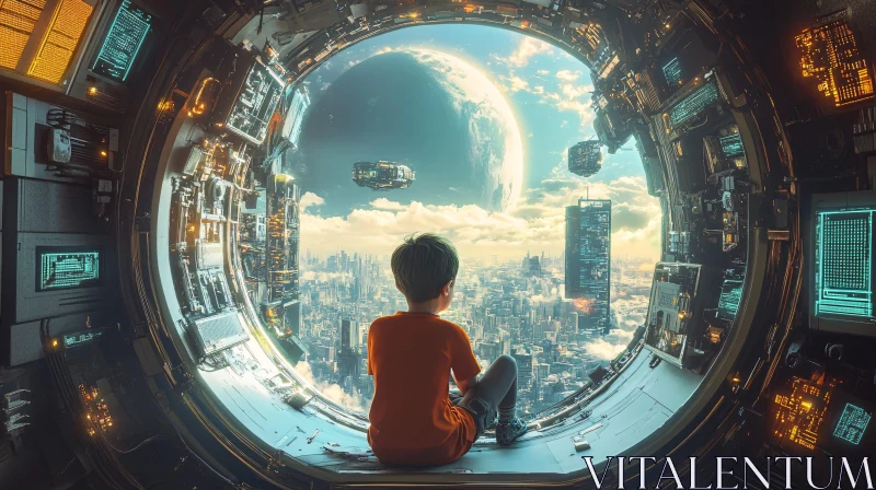 AI ART Future Vision: A Child in Space