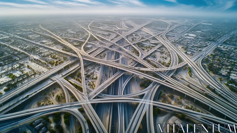 Intricate Network of City Roads AI Image