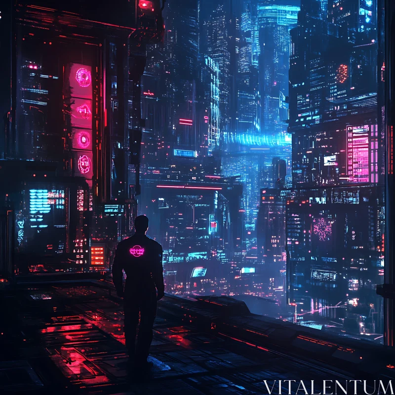 AI ART Neon-Lit Futuristic City