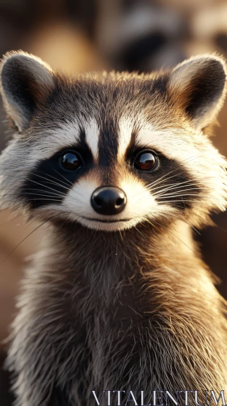 AI ART Raccoon with Expressive Eyes