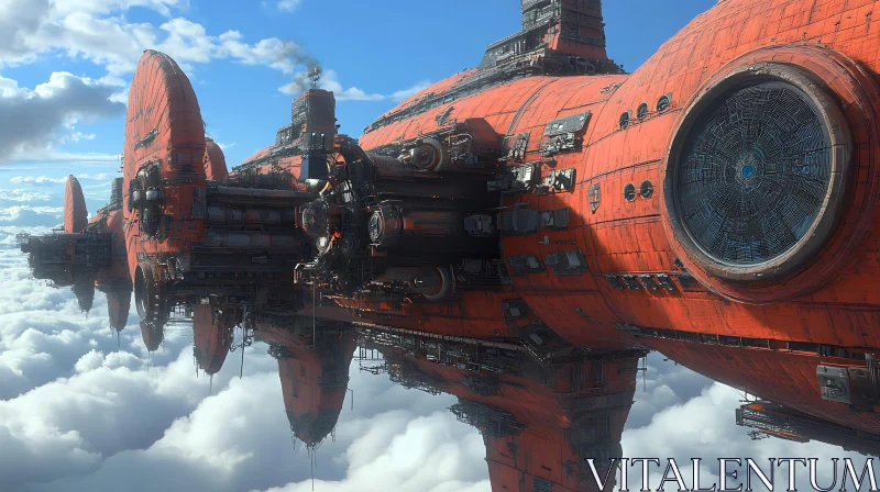 AI ART Aerial View of Massive Spaceship