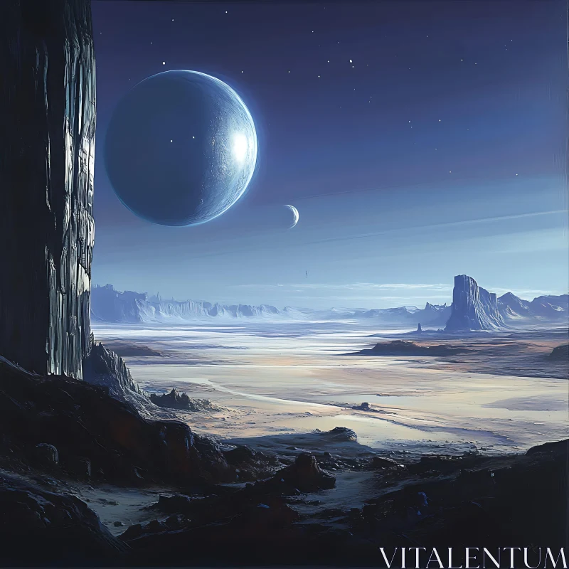 AI ART Twilight Desert and Planetscape