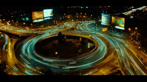 City Night Traffic Light Trails