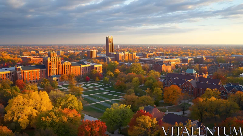 University Campus in Autumn AI Image