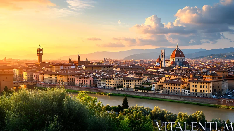 Sunset Over Florence: A Glimpse of Renaissance Glory AI Image