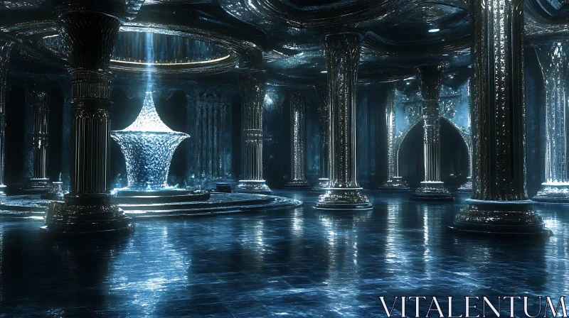 Opulent Futuristic Chamber with Lighted Decor AI Image