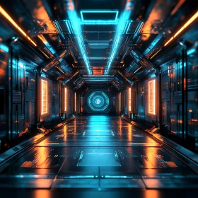 Sci-Fi Corridor with Advanced Lighting