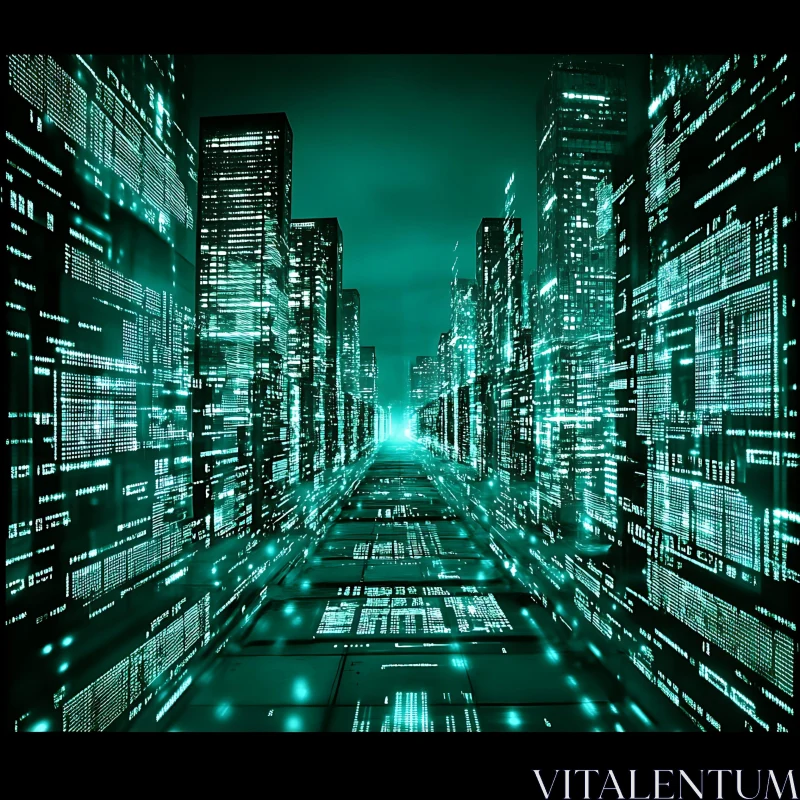Neon-Lit Urban Cyber City