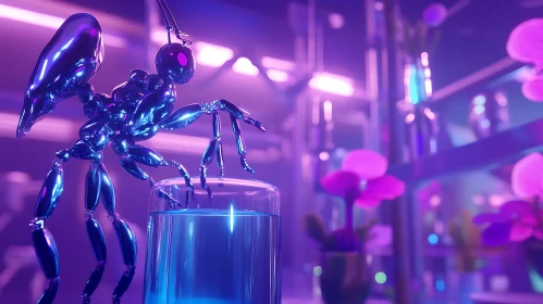 Cybernetic Creature in Sci-Fi Environment