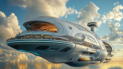 Modern Spaceship with Observation Deck