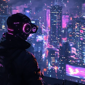 Cyberpunk City View in VR