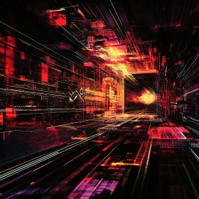 Cyber Cityscape Digital Artwork
