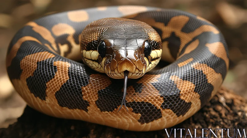 Coiled Ball Python in Nature