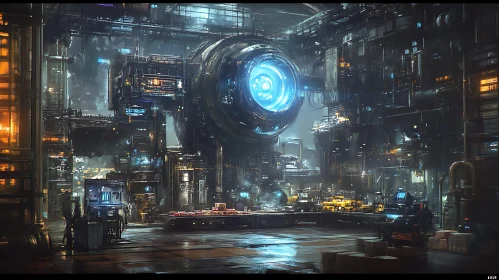 Cyberpunk Industrial Tech Scene