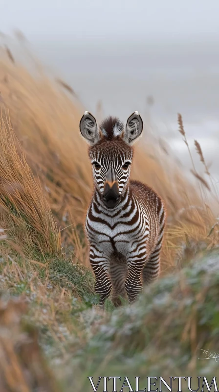Curious Zebra in Grassland
