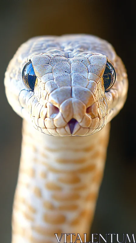 Close-up of Snake's Intriguing Texture and Gaze