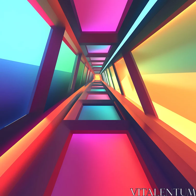 AI ART Colorful Geometric Perspective