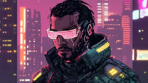 Pixel Art Cyberpunk Character