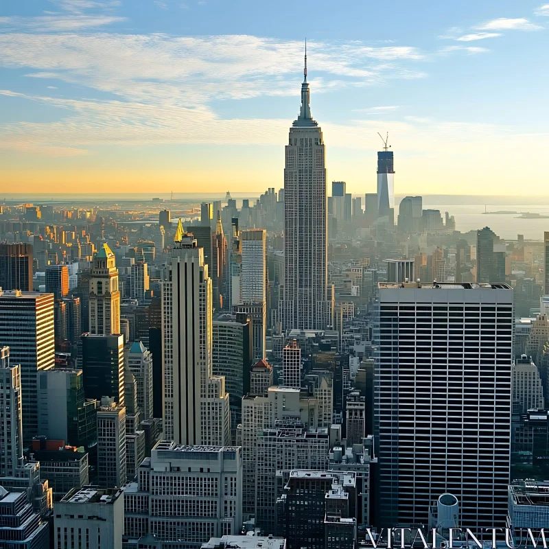 Skyline of Metropolis with Skyscrapers AI Image