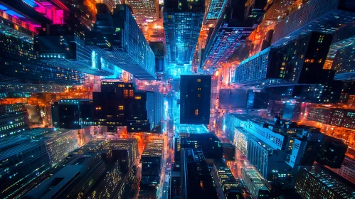 Breathtaking Urban Night Scene from Above