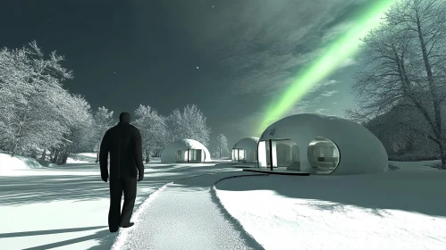 Modern Igloo Homes with Northern Lights