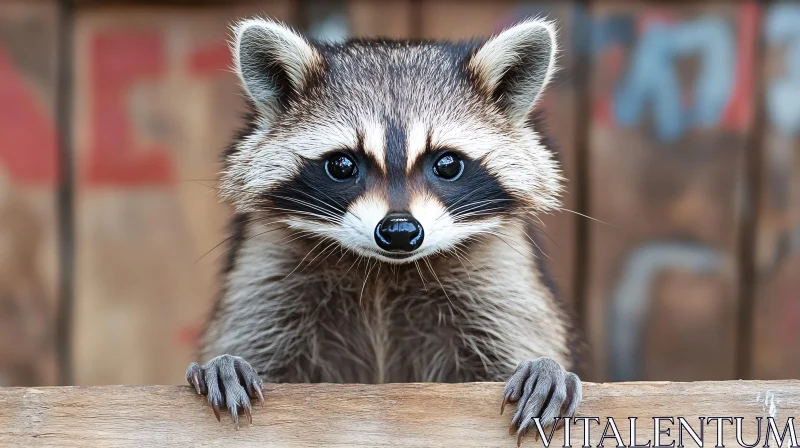 Curious Raccoon Facing Forward AI Image