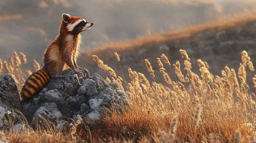 Peaceful Raccoon in Nature